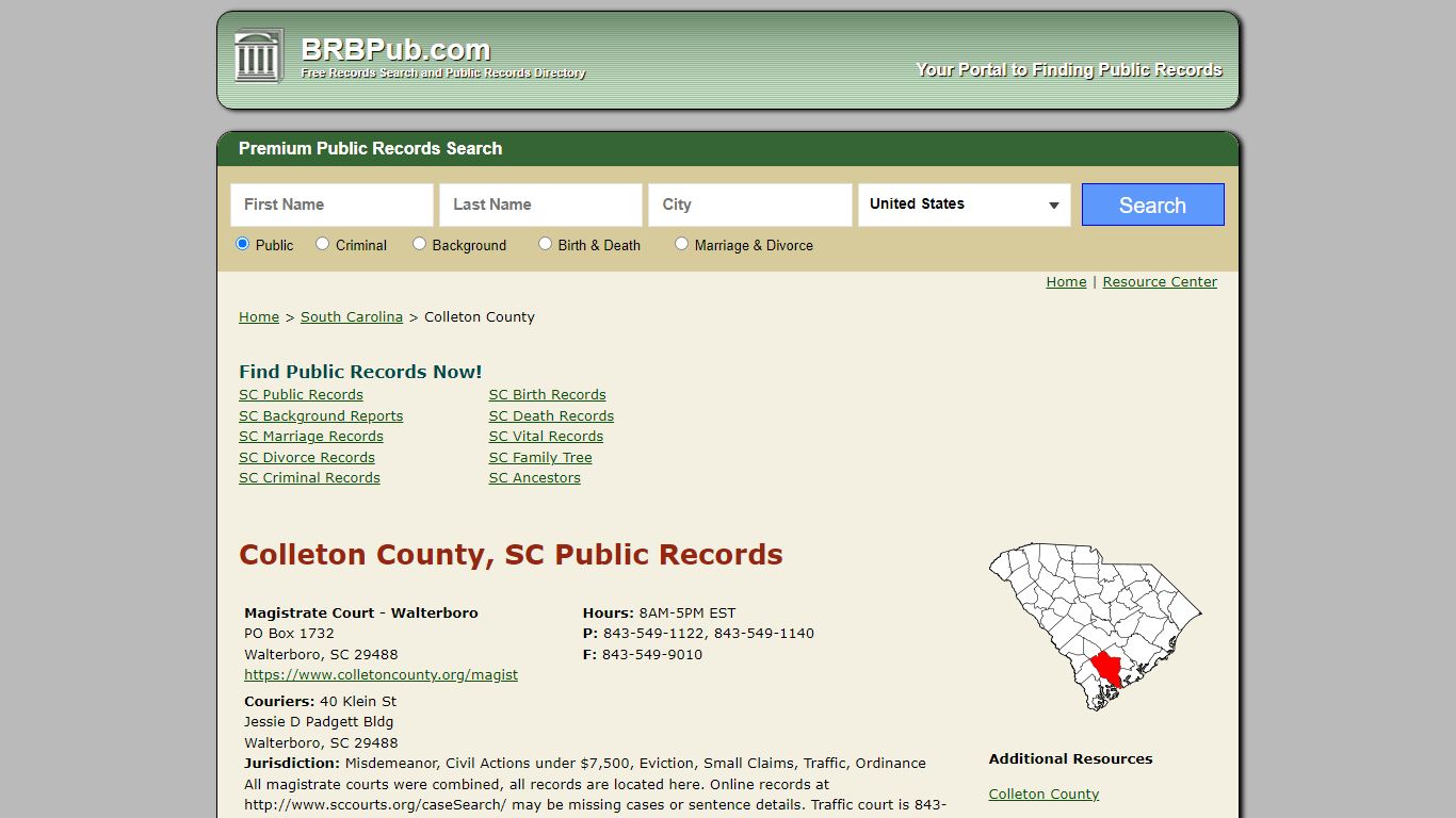 Colleton County Public Records | Search South Carolina ...