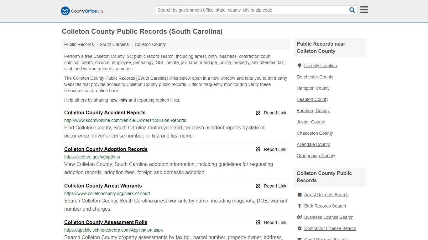 Public Records - Colleton County, SC (Business, Criminal ...